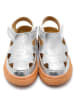First Step Leren enkelsandalen zilverkleurig