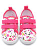 First Step Sneakersy "Velcro" w kolorze biało-różowym