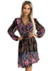 numoco Kleid in Schwarz/ Rosa/ Beige