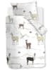 Hanneke de Jager Renforcé beddengoedset "Lama Mountain" wit/lichtbruin