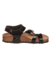Birkenstock Leder-Sandalen "Taormina" in Schwarz - Weite S