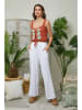 Le Monde du Lin Lniane spodnie w kolorze białym