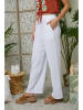 Lin Passion Lniane spodnie w kolorze białym