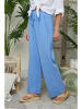 Lin Passion Lniane spodnie w kolorze błękitnym