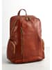 maison héritage PARIS Leder-Rucksack "Sydney" in Hellbraun - (B)27 x (H)28 x (T)13 cm