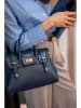 Victor & Hugo Paris Leder-Henkeltasche "Ondine" in Blau - (B)35 x (H)22 x (T)14 cm