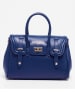 Victor & Hugo Paris Leder-Henkeltasche "Ondine" in Blau - (B)35 x (H)22 x (T)14 cm