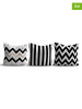 ABERTO DESIGN 3er-Set: Kissen in Weiß/ Schwarz - (L)43 x (B)43 cm