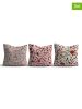ABERTO DESIGN 3er-Set: Kissenhüllen in Rosa/ Beige/ Creme
