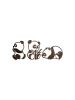ABERTO DESIGN 3er-Set: Wanddekore "Rusty Panda"