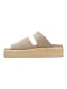 Clarks Leder-Pantoletten in Beige