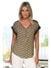 Bleu d'Azur Bluse "Ebene" in Khaki/ Schwarz