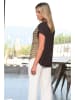 Bleu d'Azur Bluse "Ebene" in Khaki/ Schwarz
