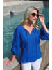 Bleu d'Azur Leinen-Bluse "Shanti" in Blau