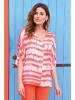Bleu d'Azur Blouse "Sunset" koraalrood/wit