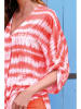 Bleu d'Azur Blouse "Sunset" koraalrood/wit