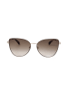Longchamp Damen-Sonnenbrille in Schwarz-Silber/ Hellbraun