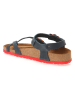 Comfortfusse Leder-Zehensandalen in Dunkelblau