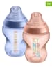 tommee tippee 2er-Set: Babyflaschen "Closer to Nature" in Blau/ Rosa - 260 ml