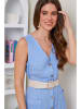 Rodier Lin Linnen jumpsuit lichtblauw