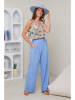 Rodier Lin Leinen-Marlenehose in Hellblau