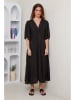 Le Monde du Lin Leinen-Kleid in Schwarz