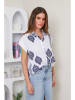 Rodier Lin Linnen blouse wit/donkerblauw