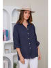 Rodier Lin Linnen blouse donkerblauw