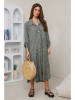 Rodier Lin Leinen-Kleid in Khaki