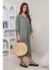 Rodier Lin Leinen-Kleid in Khaki