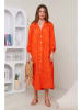 Rodier Lin Leinen-Kleid in Orange
