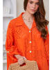 Rodier Lin Leinen-Kleid in Orange