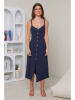 Rodier Lin Leinen-Kleid in Dunkelblau