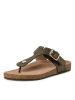 s.Oliver Leren slippers zwart/goudkleurig