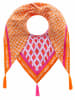 Zwillingsherz Chusta trójkątna "Lani" w kolorze różowo-pomarańczowym - 200 x 100 cm