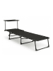 Lifa Living Gartenliege mit Kopfstütze in Schwarz - (L)189 x (B)59 cm