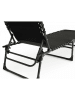 Lifa Living Gartenliege mit Kopfstütze in Schwarz - (L)189 x (B)59 cm