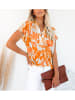 LA Angels Bluse in Orange/ Creme