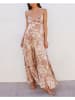 LA Angels Jumpsuit in Creme/ Braun
