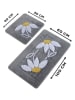Colourful Cotton 2-delige set: badmatten "Daisy" lichtgrijs/wit/geel
