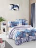 Colourful Cotton Renforcé beddengoedset "Savina" beige/donkerblauw/blauw