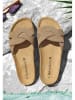BABUNKERS Family Leren slippers lichtbruin