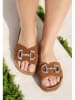 BABUNKERS Family Leren slippers bruin
