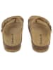 BABUNKERS Family Leren teenslippers lichtbruin