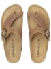 BABUNKERS Family Leren teenslippers lichtbruin