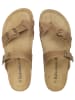 BABUNKERS Family Leren teenslippers lichtbruin