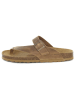 BABUNKERS Family Leren teenslippers lichtbruin