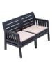 FLORIANE GARDEN Gartensofa in Schwarz - (B)126 x (H)79 x (T)65 cm