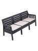 FLORIANE GARDEN Gartensofa in Schwarz - (B)190 x (H)79 x (T)65 cm