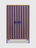 Folkifreckles Kledingkast "Alva" lichtbruin/blauw - (B)75 x (H)164,5 x (D)45 cm